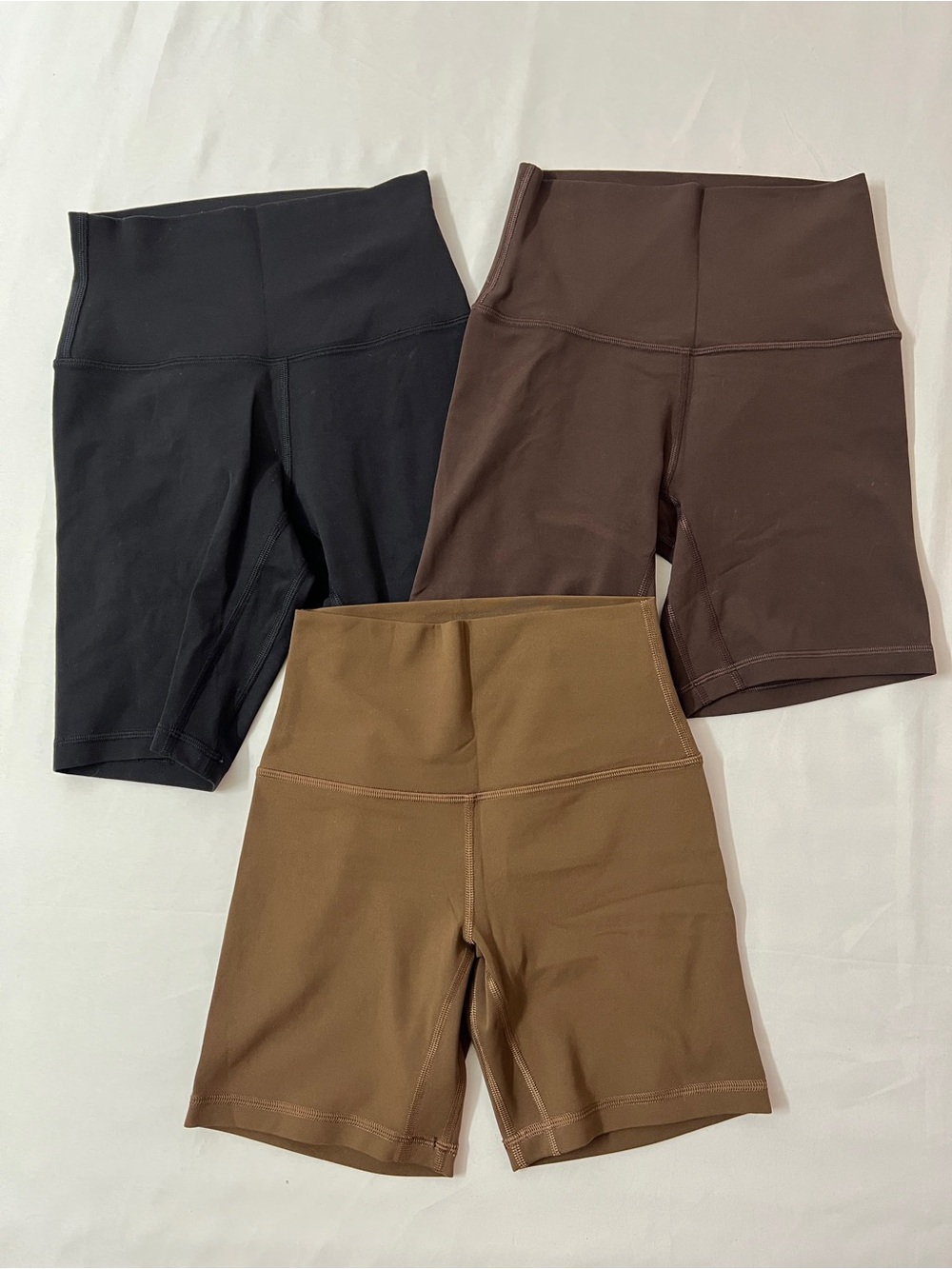 Lululemon Align Biker Shorts Short Bundle Brown Black Java Expresso